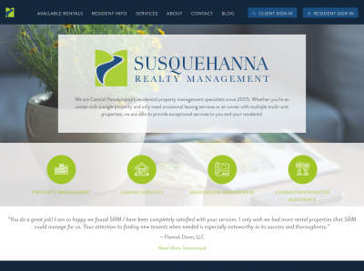 Susquehanna Realty Management Website Example