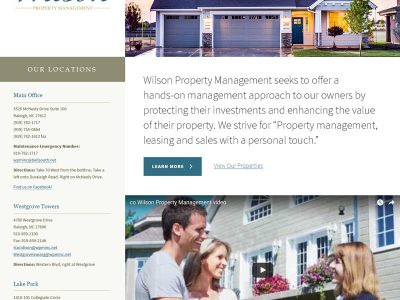 Wilson Property Management Website Example