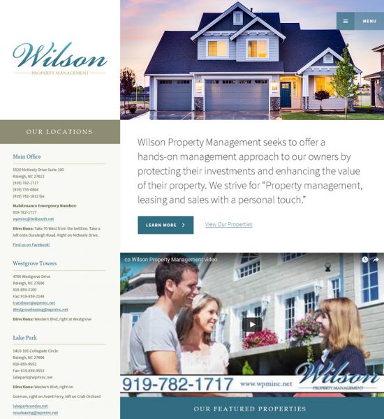 Wilson Property Management Website Example