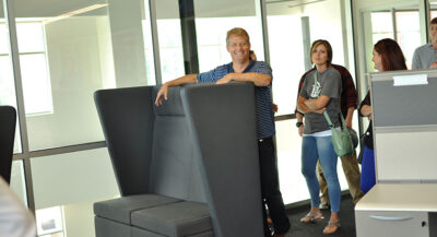 Dave giving a tour of the LCS office