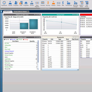 Screenshot of the dashboard on Rent Manager 12.