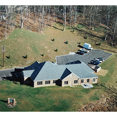 A drone view of the cottonwood office