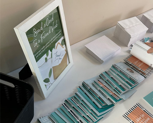 Photo of the Send a Card to a Friend Week table