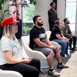 LCS Employees at the Mario Kart Tournament