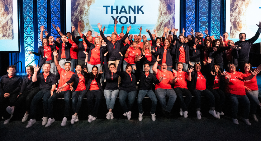 The Rent Manager team cheering at the Rent Manager User Conference.